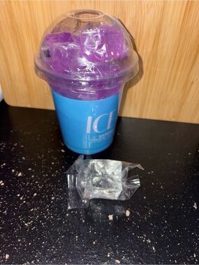 Ice cup full of purple cube squishies